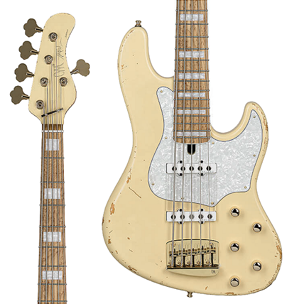 Baixo 5 Cordas Ativo Mayones Jabba HF Aged Yellow 5