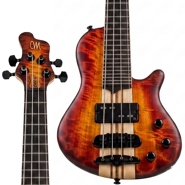 Mini Baixo 4 Cordas Ativo Mayones Cali 4 Transparent Custom Color Matt