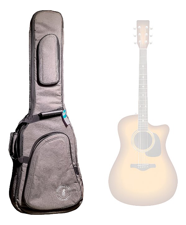 Bag Capa Acolchoada Para Violão Folk Show Elegance Cinza