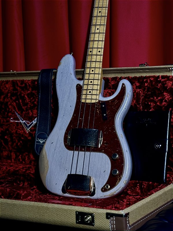 Baixo 4 Cordas Fender Custom Shop 57 Precision bass Faded Dirty White Blonde