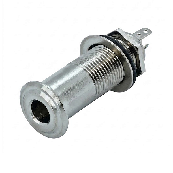 Jack P10 de Metal Cilíndrico Com Roldana Para Guitarra E Baixo