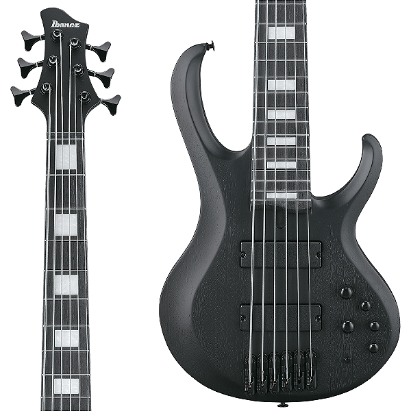 Baixo 6 Cordas Ativo Ibanez FAB1 Signature Felipe Andreoli Weathered Black