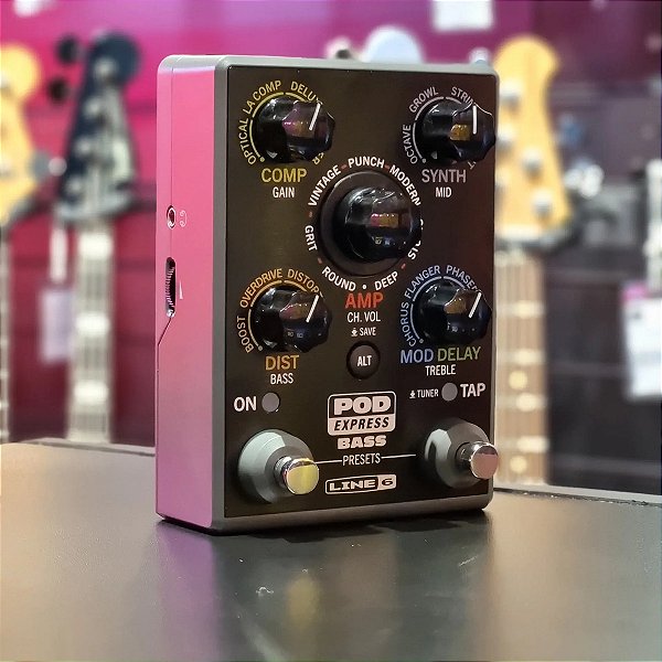 Pedaleira Multi Efeitos Para Baixo Line 6 Pod Express Bass