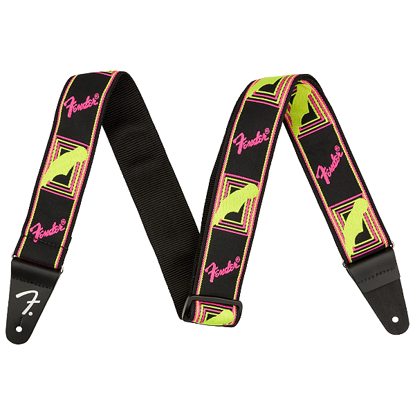 Correia para Guitarra e Baixo Fender Neon Monogrammed Pink/Yellow