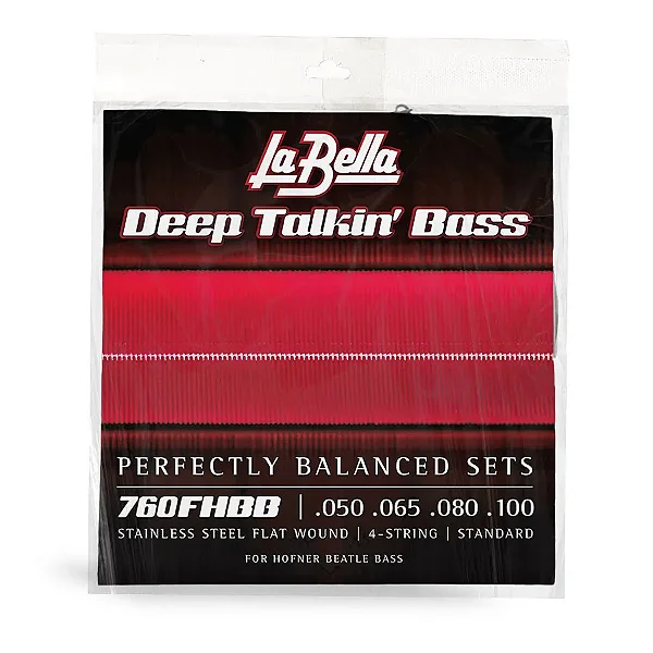 Encordoamento para Baixo 4 Cordas Flat La Bella Deep Talkin’ Bass Beatle .050