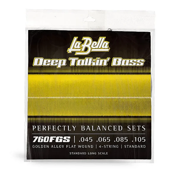 Encordoamento para Baixo 4 Cordas Flat La Bella Deep Talkin’ Bass Gold Flats .045