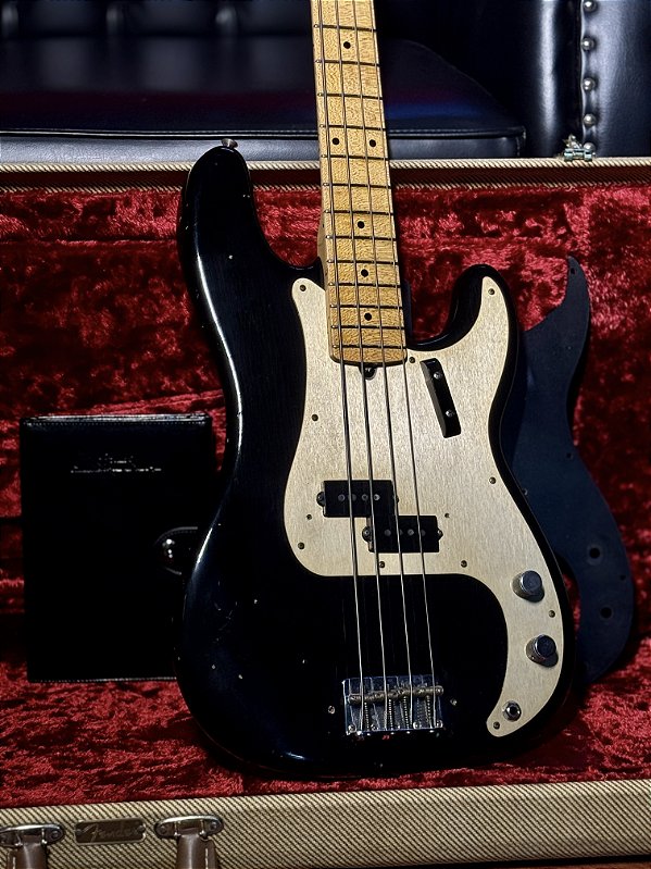 Baixo 4 Cordas Fender Custom Shop 2018 Limited 1958 Precision Bass Journeyman Relic Aged Black