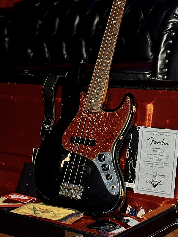 Baixo 4 Cordas Fender Custom Shop 1964 Jazz Bass Relic Black 2015