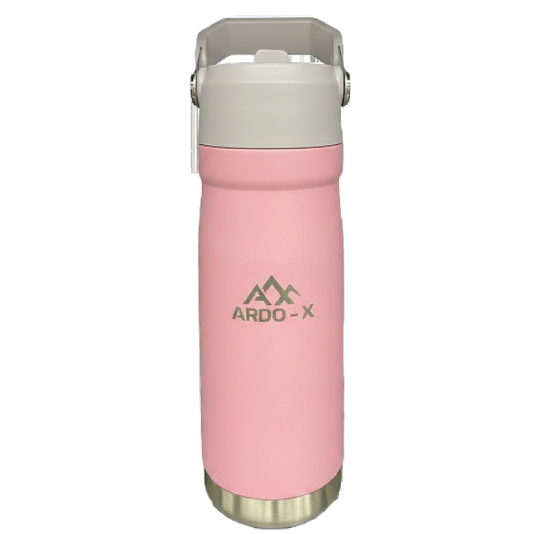 Garrafa Térmica Flip Ardo-X | Rosa com tampa cinza