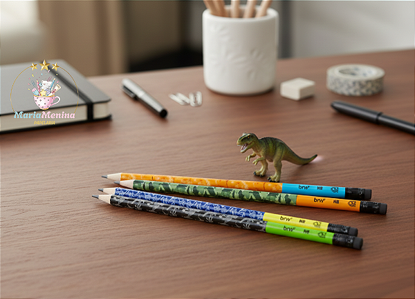 Lápis HB Resina Com Borracha Raptors Redondo