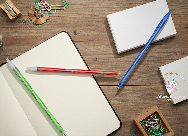 Caneta Esferográfica CIS Spiro Glow 0.7mm - Unidade sortida