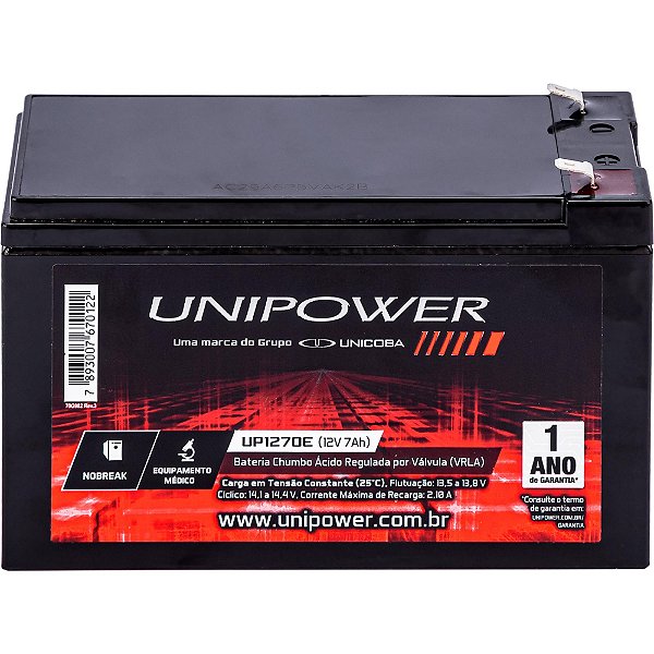 BAT UNIPOWER 12V 7,0AH F187 (UP1270E) OC