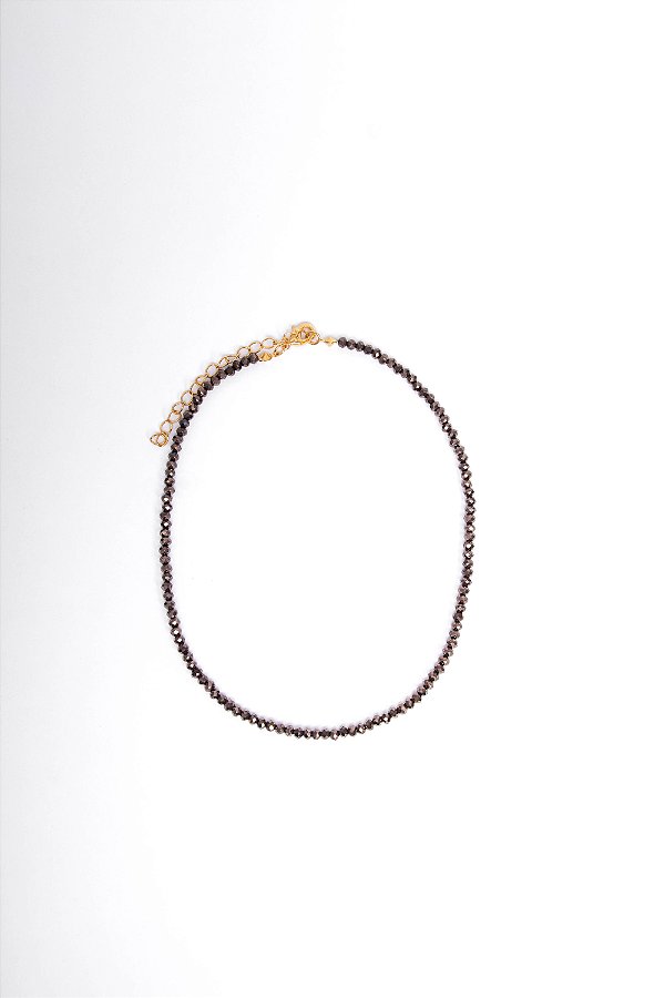 COLAR CURTO DE CRISTAIS VERDE PISTACHE