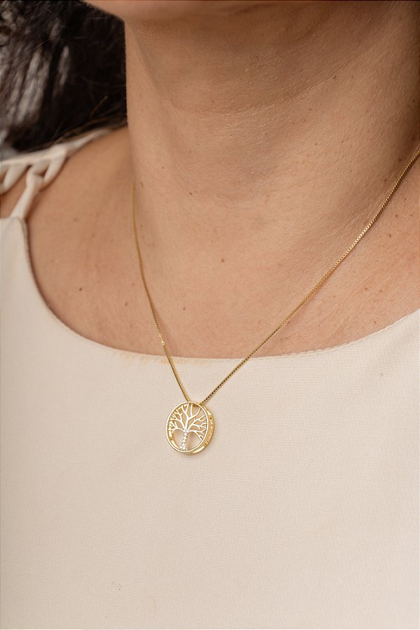 COLAR ÁRVORE DA VIDA COM ZIRCÔNIA