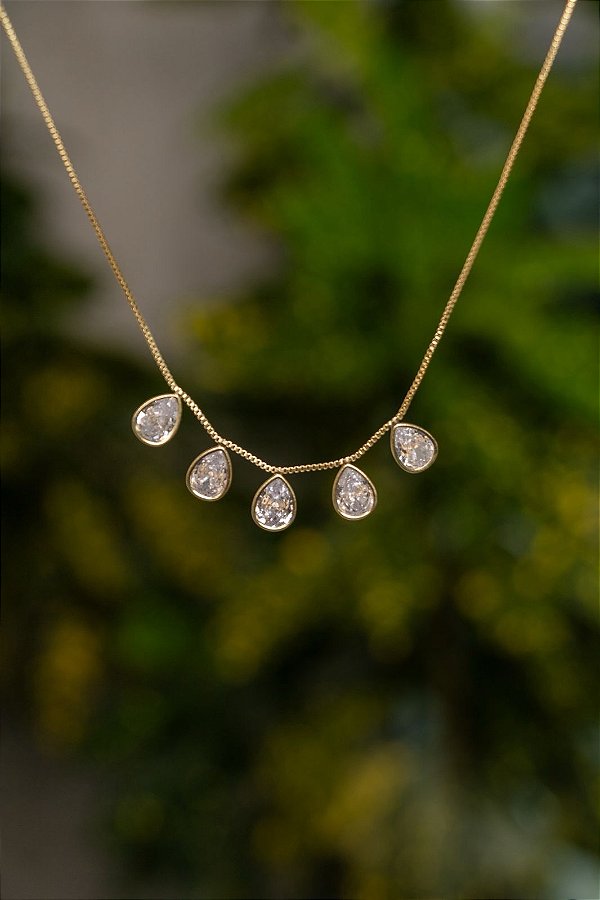 COLAR GOTINHAS DE ZIRCÔNIA