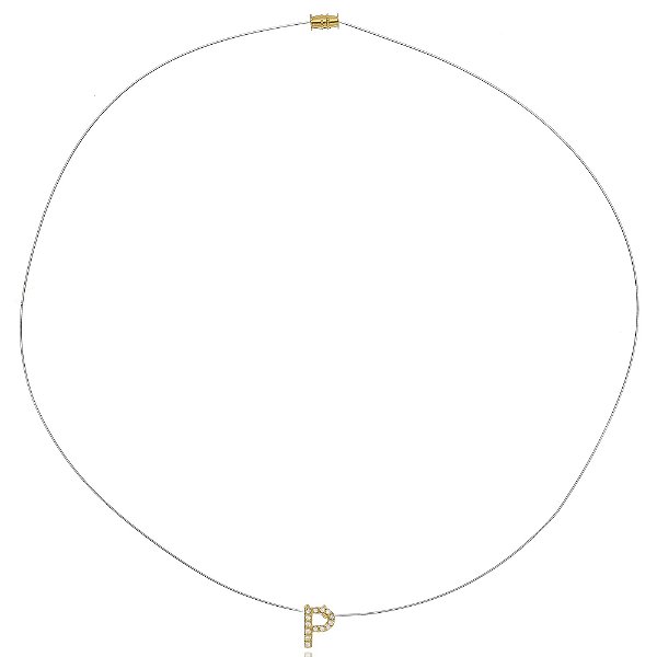 COLAR PERSONALIZADO FIO DE NYLON LETRINHA COM ZIRCÔNIA