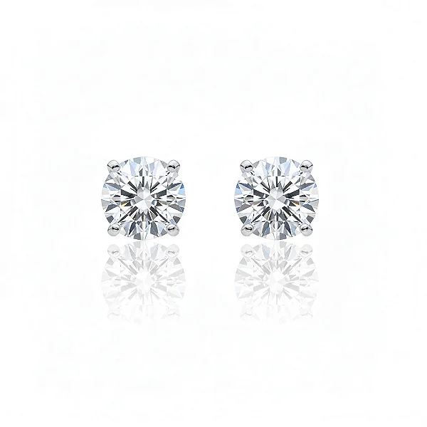 Par de Brinco Diamante 6mm (Banho Prata 925)