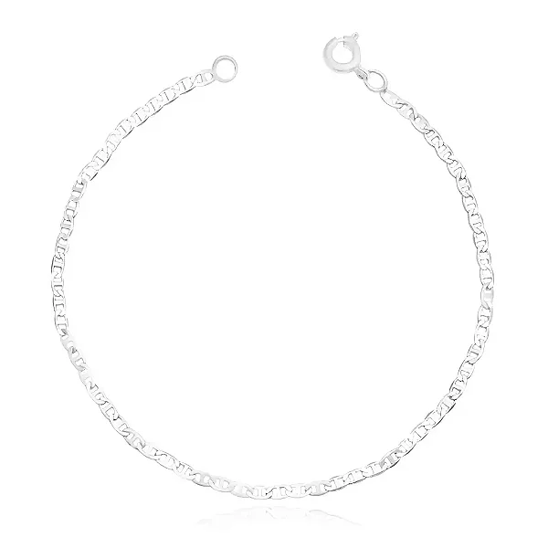 Pulseira Piastrine 20cm 2mm (Fecho Tradicional) (Banho Prata*)
