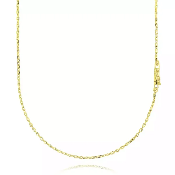 Corrente Carrier 60cm Cadeado 2mm (Fecho Canhão) (Banho Ouro*)