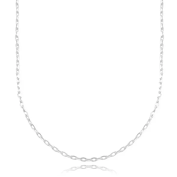 Corrente Carrier 50cm Cadeado 2mm (Fecho Tradicional) (Banho Prata*)
