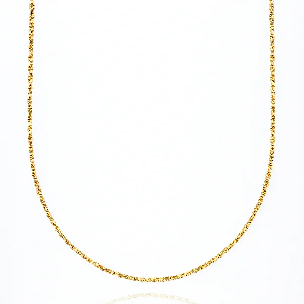 Corrente Plein 2mm 50cm Banhado a Ouro 18k