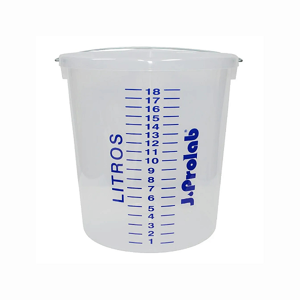 BALDE GRADUADO EM PP CAP 20 LITROS TRANSPARENTE - J.PROLAB