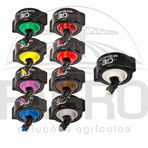 PONTA DE PULVERIZAÇÃO SÉRIE 3D 100° CONJUNTO COMPLETO - HYPRO