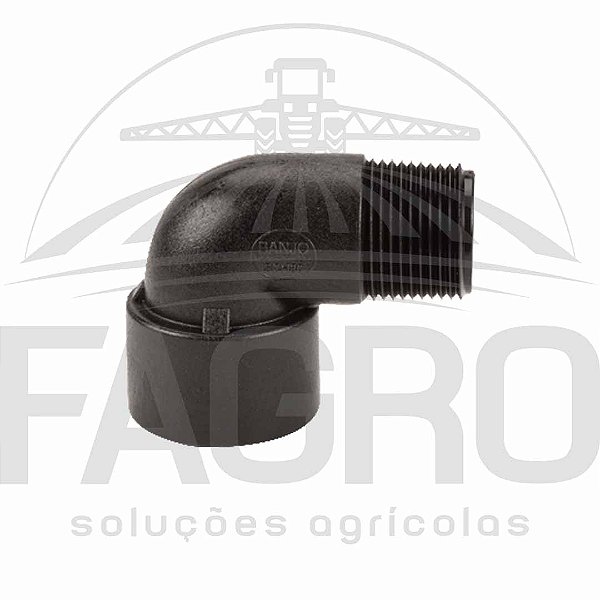(ITEM PROMOCIONAL) JOELHO 90° ROSCA MACHO 1” X ROSCA FÊMEA 1”, PP - BANJO