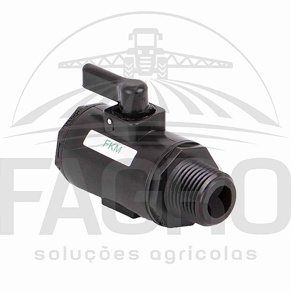 (ITEM PROMOCIONAL) VÁLV. ESFERA, MICRO, PP, 2 VIAS, ROSCA FÊMEA 1/2” X ROSCA MACHO 1/2”, PP, FKM (VITON) - BANJO
