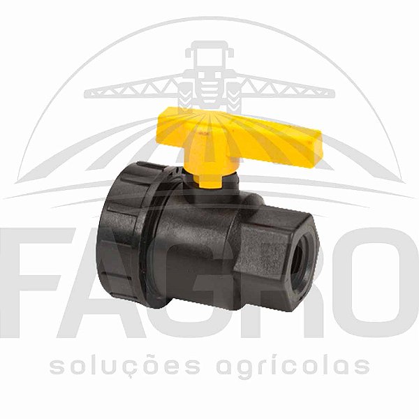 (ITEM PROMOCIONAL) VÁLVULA ESFERA MANUAL PP, UNIÃO 2 VIAS, ROSCA FÊMEA 1/2”, ABERTURA TOTAL, PP - BANJO