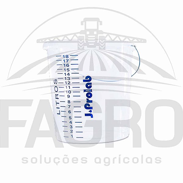 BALDE GRADUADO EM POLIPROPILENO TRANSPARENTE 20 LITROS - J. PROLAB