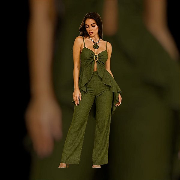 Conjunto Verde Musgo Alfaiataria GG