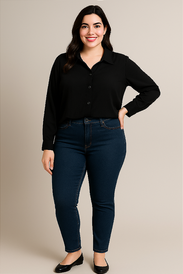 Camisa Feminina Preta GG