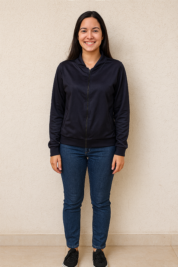 Jaqueta Feminina Zíper  Tamanho Único (Preta)