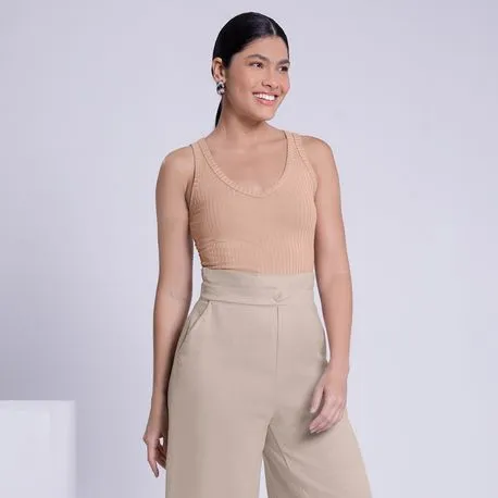 Blusa 475 Regata Canelada Básica Lunender