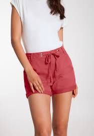 Shorts 47870 Feminino Sarja Elastano Lunender