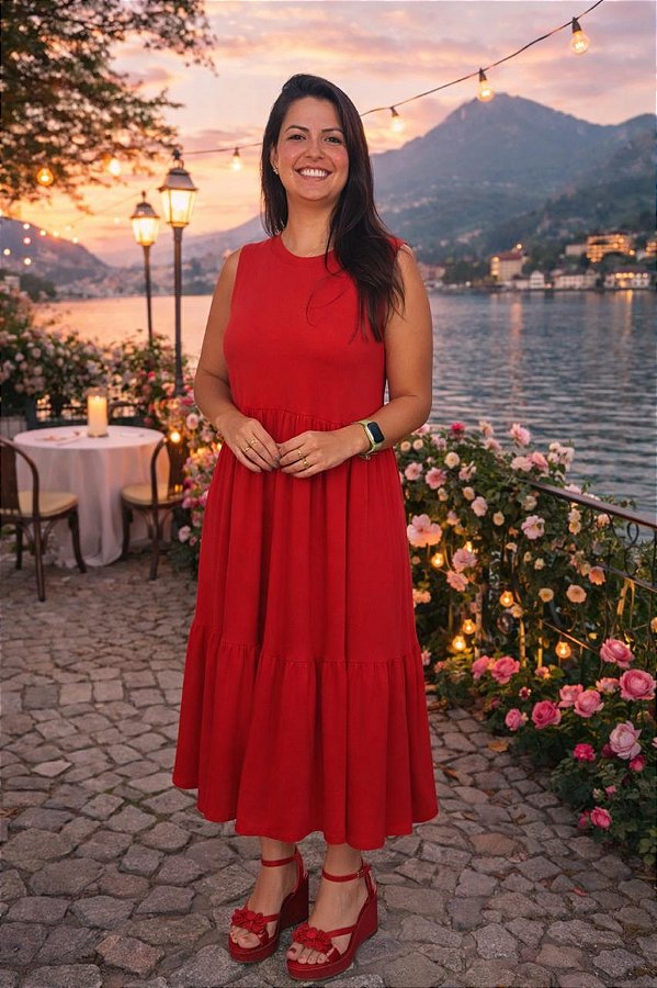 Vestido Camila em Viscolycra com Caimento Fluido