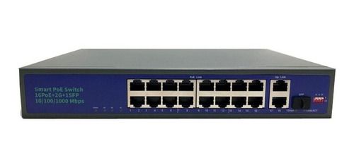 Switch 16 Portas Poe+ 250w + 2 portas Gigabit + 1 SFP 1.25G Hisource F1621gbl-a