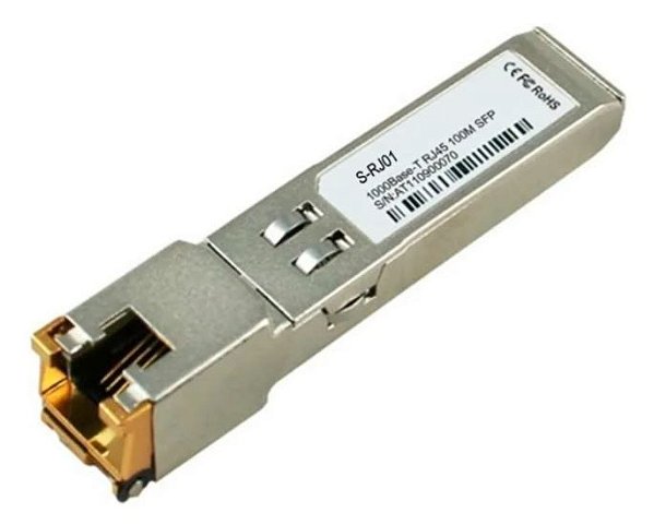 Módulo GBIC SFP S-RJ01 OEM RJ45 10/100/1000M Cooper p/ Mikrotik e outros