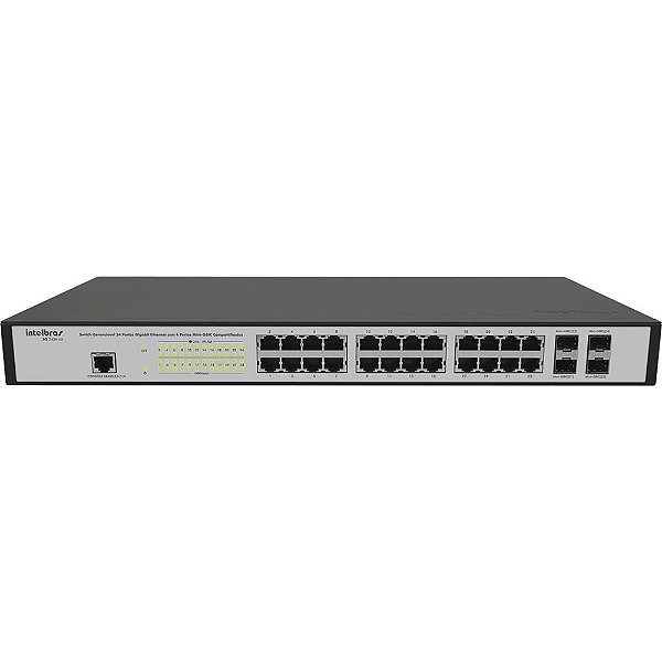 Switch 24p Gerenciável Giga + 4p Sfp Sg2404 Mr L2+ Intelbras