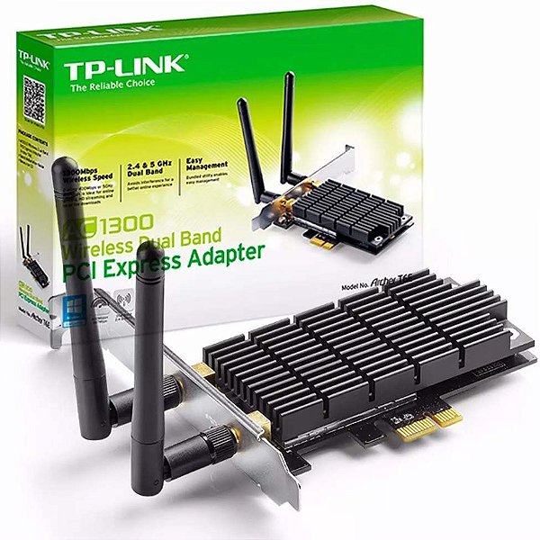 Adaptador Wireless PCI-E x1 Dual Band Ac1300 TP-Link Archer T6E
