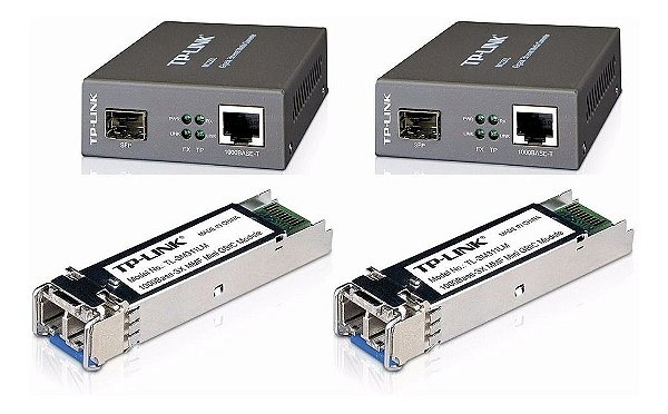 Kit Fibra Ótica Gigabit 1000 Multimodo Lc/upc Conversor Gbic