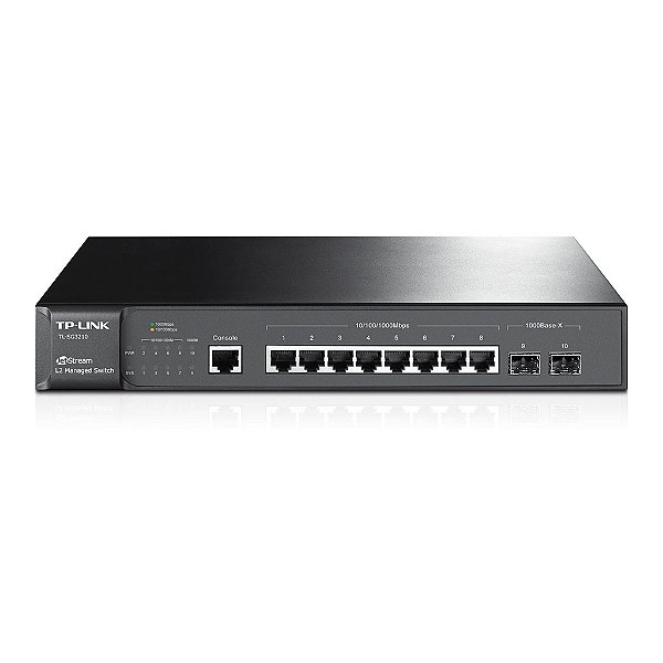 Switch 8 portas Gigabit Gerenciável 2 SFP TP-Link T2500G-10TS (TL-SG3210)