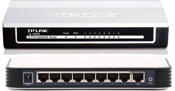 Roteador A Cabo Dsl De 8 Portas Tp-link Tl-r860