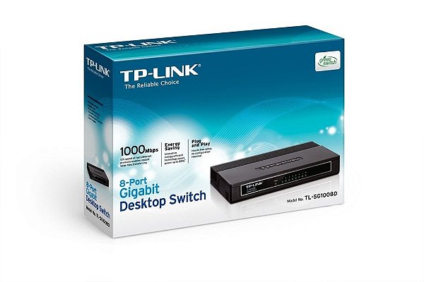 Switch Ethernet 8 Portas Gigabit Desktop TL-SG1008D Tp-Link