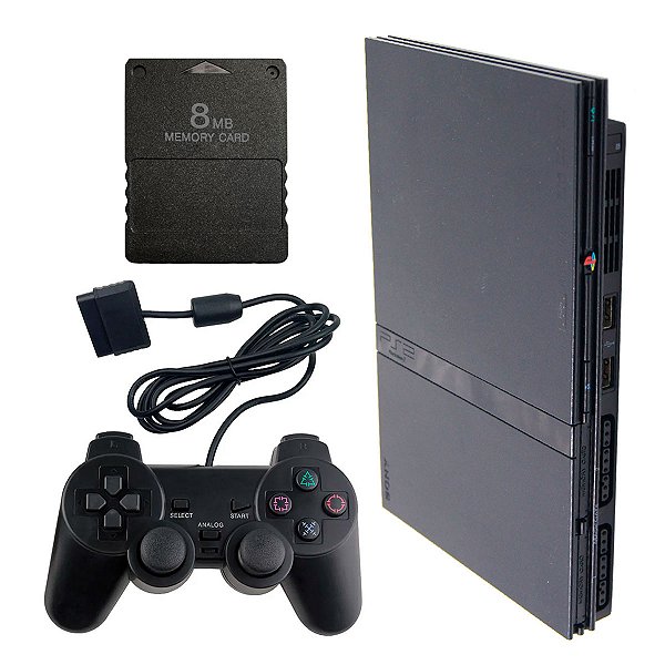 Console Sony Playstation 2 Slim Serie 7k Preto - PS2 - Usado