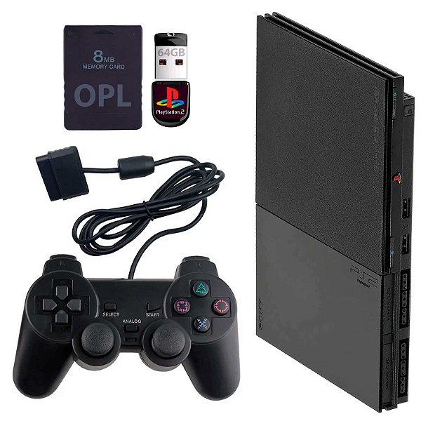 Console Sony Playstation 2 Slim Serie 9k Preto - PS2 - Usado