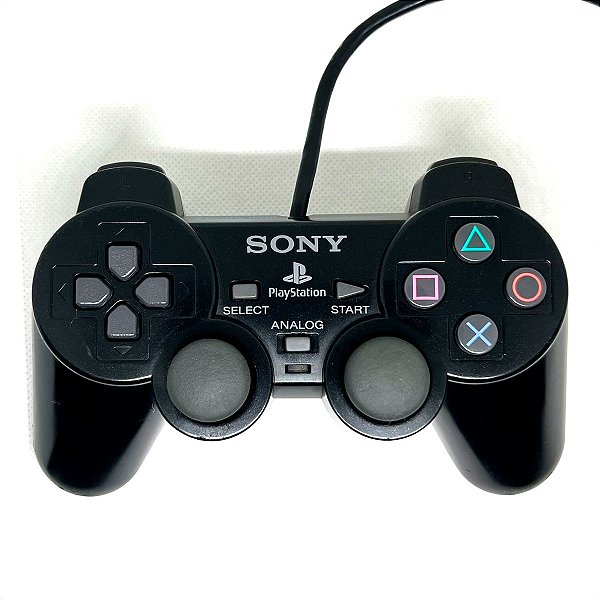 Controle Sony PlayStation DualShock 2 Preto - PS2 - Usado