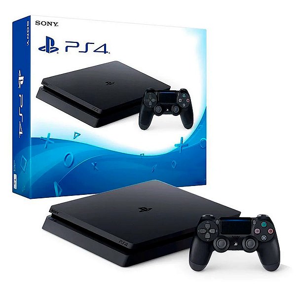 Console Sony Playstation 4 Slim 1 TB Jet Black - PS4 - Usado