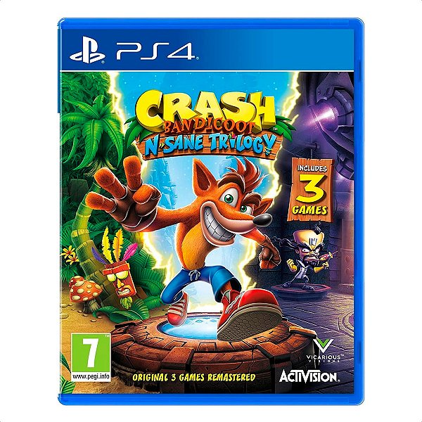Jogo Crash Bandicoot N Sane Trilogy Mídia Física - PS4 - Usado